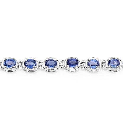 7.02 Carat Genuine Kyanite .925 Sterling Silver Bracelet