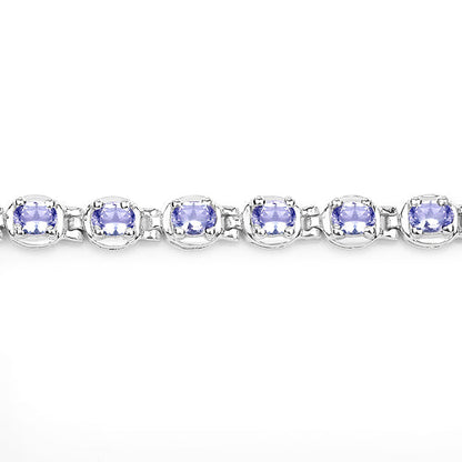 4.59 Carat Genuine Tanzanite .925 Sterling Silver Bracelet