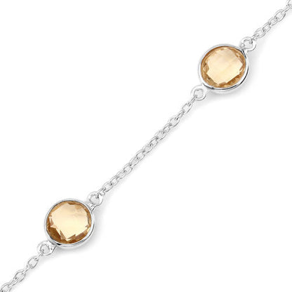 3.50 Carat Genuine Citrine .925 Sterling Silver Bracelet