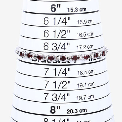 1.80 Carat Genuine Garnet .925 Sterling Silver Bracelet