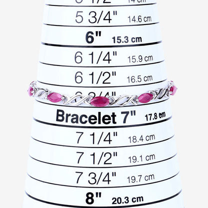 5.00 Carat Genuine Ruby 10K White Gold Bracelet