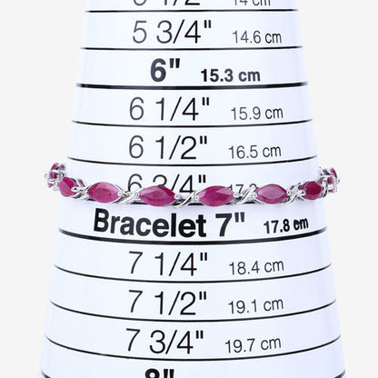 8.00 Carat Genuine Ruby 10K White Gold Bracelet