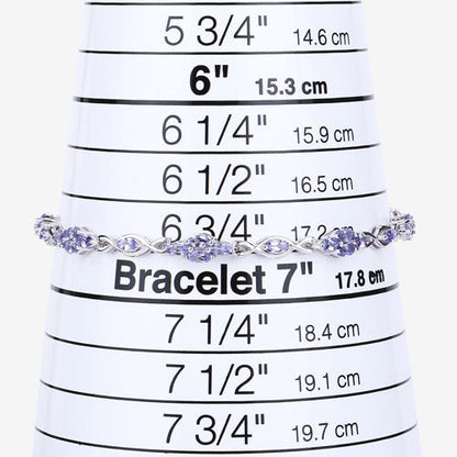 3.20 Carat Genuine Tanzanite .925 Sterling Silver Bracelet