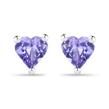 0.90 Carat Genuine Tanzanite .925 Sterling Silver Earrings