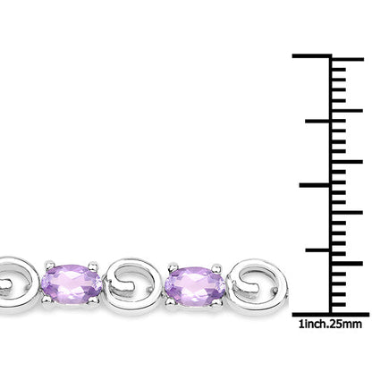 6.88 Carat Genuine Amethyst .925 Sterling Silver Bracelet