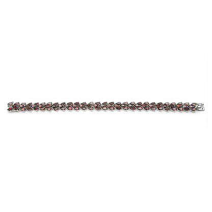 20.75 Carat Genuine Garnet .925 Sterling Silver Bracelet