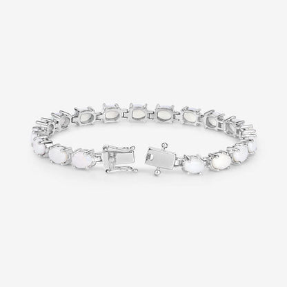 10.26 Carat Genuine Opal .925 Sterling Silver Bracelet