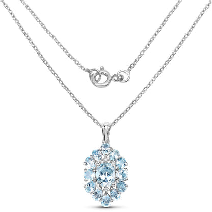 10.06 Carat Genuine Blue Topaz .925 Sterling Silver Pendant