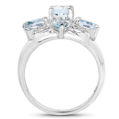2.92 Carat Genuine Blue Topaz .925 Sterling Silver Ring