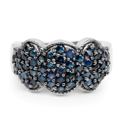 2.35 Carat Genuine Blue Sapphire .925 Sterling Silver Ring
