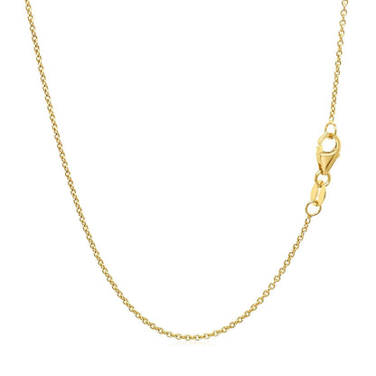 14k Yellow Gold Round Cable Link Chain 1.1mm