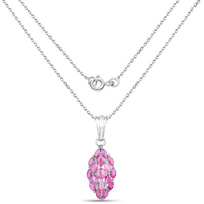 1.66 Carat Genuine Ruby .925 Sterling Silver Pendant