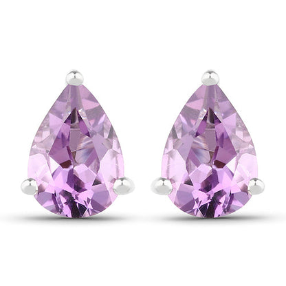 1.25 Carat Genuine Amethyst .925 Sterling Silver Earrings