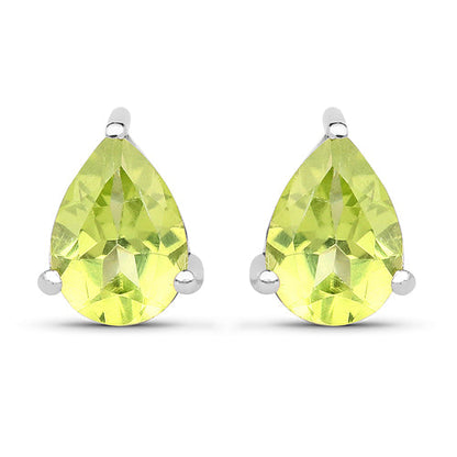 1.33 Carat Genuine Peridot .925 Sterling Silver Earrings