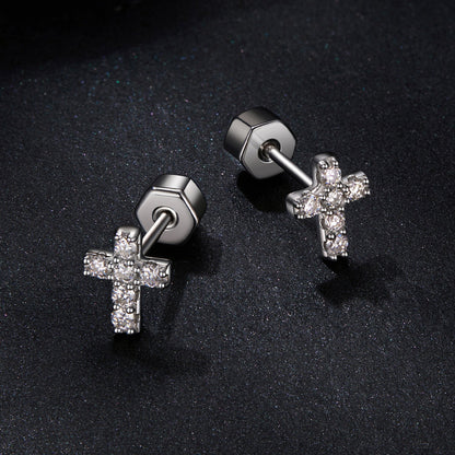 925 Sterling Silver Moissanite Earring 0.7x0.6cm for Women