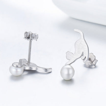 925 Sterling Silver Shell Pearl Earrings for Women