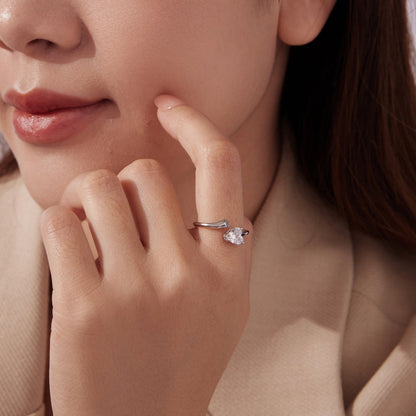 925 Sterling Silver Ring with Pavé Setting CZ, 0.6 cm Width, Style E for Women