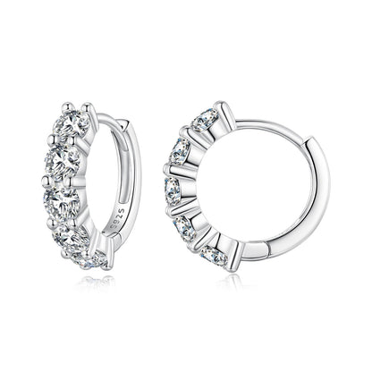 925 Sterling Silver 0.20 Carat Moissanite Earrings for Women