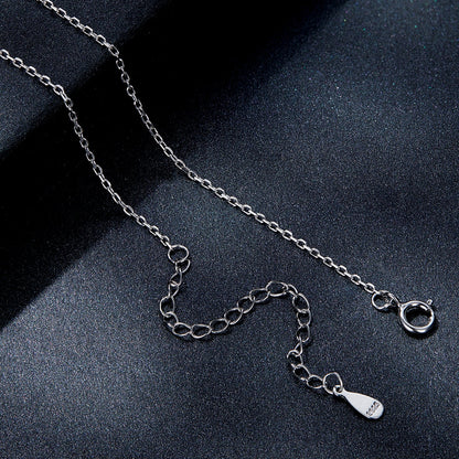 925 Sterling Silver Plated Platinum Moissanite Necklace 39+5cm for Women