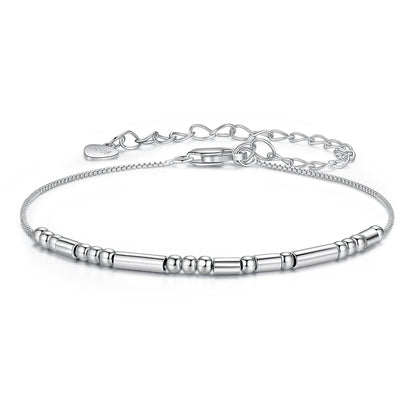 925 Sterling Silver White Gold Plated Bracelet 15+6cm for Women