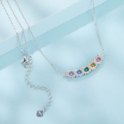 925 Sterling Silver White Gold Plated 40+5cm Necklace with Pavé Setting CZ for Women