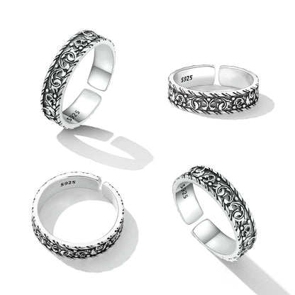 925 Oxidized Silver 0.5cm Ring