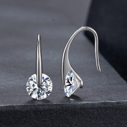 925 Sterling Silver Moissanite 1ct Earrings for Women