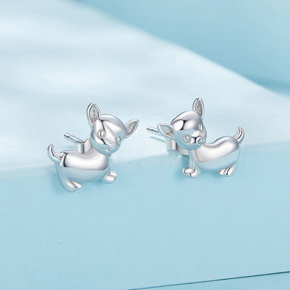 925 Sterling Silver Earrings Plated Platinum 10*12mm for Women