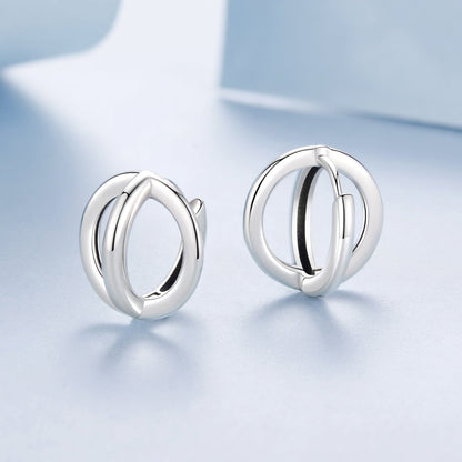 925 Sterling Silver Earrings - Oxidized Silver Finish, 1.3cm for Women