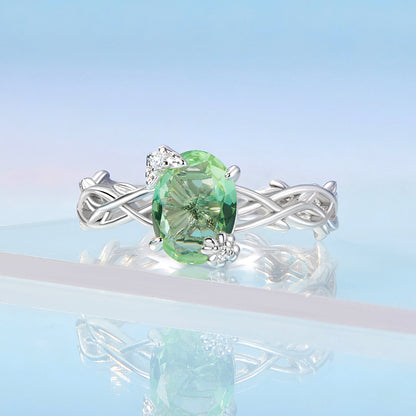 925 Sterling Silver Synthetic Spinel 3.8mm Ring for Women Size 7