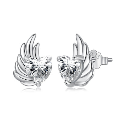 925 Sterling Silver Earrings with Pavé Setting CZ in Oxidized Silver - 1.0*0.7cm