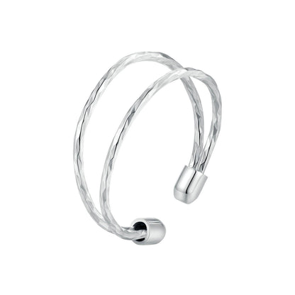 925 Sterling Silver & White Gold Plated Ring for Women - Stylish Width 2.3-6.3mm