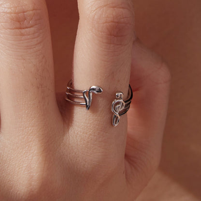 925 Sterling Silver Plated White Gold Adjustable Ring for Women