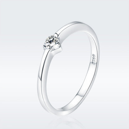 925 Sterling Silver Ring for Women Size 6.0 with Pavé Setting CZ
