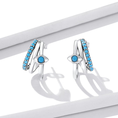 925 Sterling Silver High Quality Turquoise Earrings