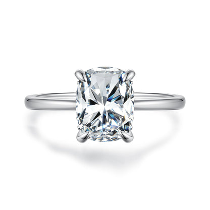 925 Sterling Silver White Gold Plated 3ct Moissanite Size 6 Ring for Women