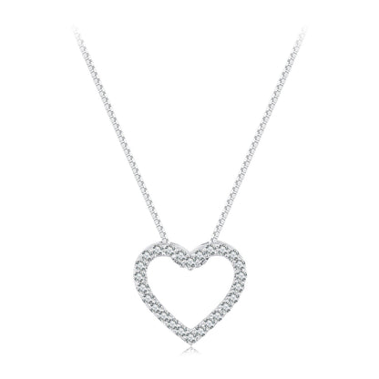 S925 Sterling Silver Necklace with Moissanite, 400mm + 50mm, Platinum Plated, Women