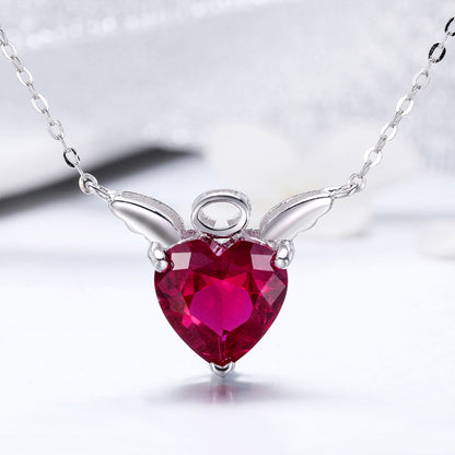 925 Sterling Silver Adjustable Necklace 37-45cm with 1.4*2cm Pendant for Women