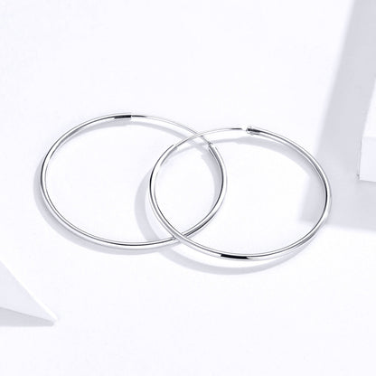 925 Sterling Silver Plated Platinum Earrings 3cm for Women