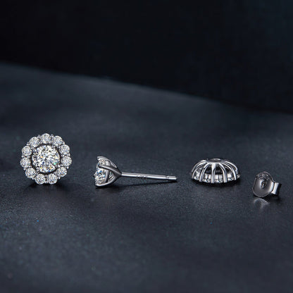 925 Sterling Silver 0.5 Carat Moissanite Earrings for Women