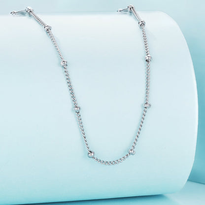 925 Sterling Silver Plated Platinum 45cm Necklace for Women