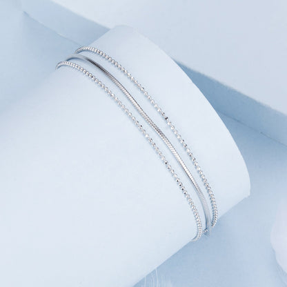 925 Sterling Silver & White Gold Plated Bracelet