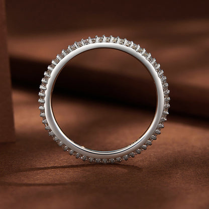 925 Sterling Silver Moissanite 0.005ct 1.4mm Ring Size 6 for Women