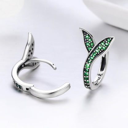 925 Sterling Silver Earrings with Pavé Setting CZ 1.5*1cm for Women