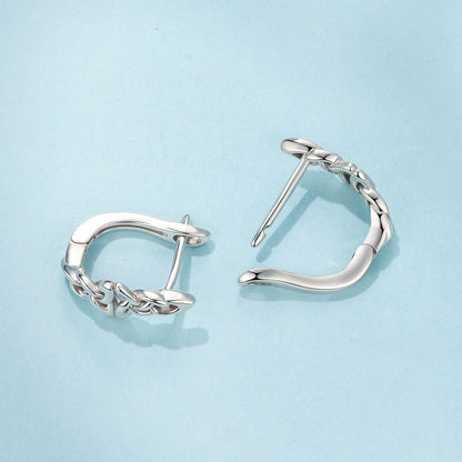 925 Sterling Silver Oxidized Silver Hoop Earrings 1.4*0.5cm for Women