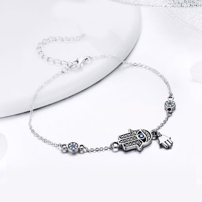 925 Sterling Silver Bracelet 21cm Long with 1.0*1.7cm Charms for Women