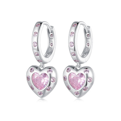 925 Sterling Silver Pavé Setting CZ Earrings for Women