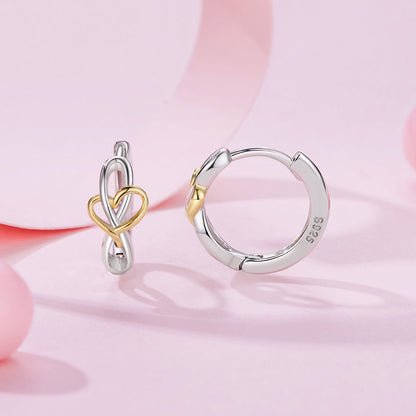 925 Sterling Silver Plated White Gold & Gold Hoop Earrings for Women