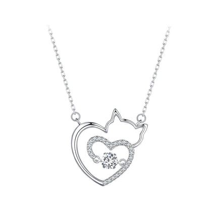 925 Sterling Silver Necklace with 19*18mm Pavé Setting CZ Pendant