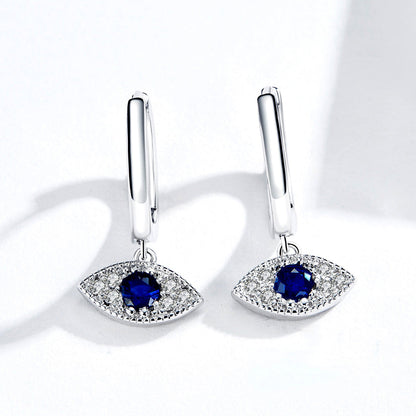 S925 Platinum Plated Pavé Setting CZ Earrings - 1.9*1cm - Women's Jewelry